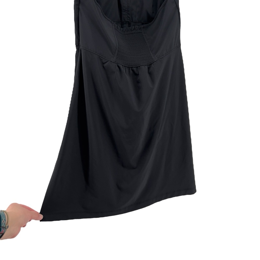 Athleta Go Anywhere Halter Dress Sz 8 Black Built In Bra  Featherweight Stretch - Picture 12 of 16